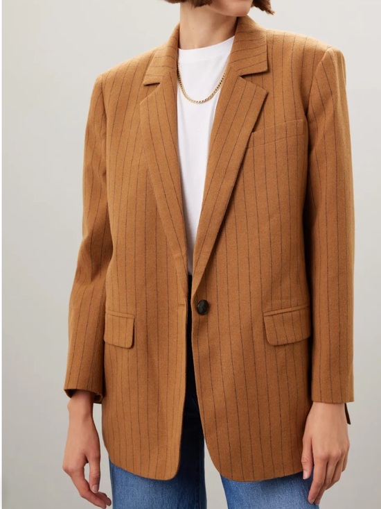 Madewell Jackets & Blazers - Madewell Bella Pinstripe Blazer Oversized Fit Size 4 Italian Wool Blend Office